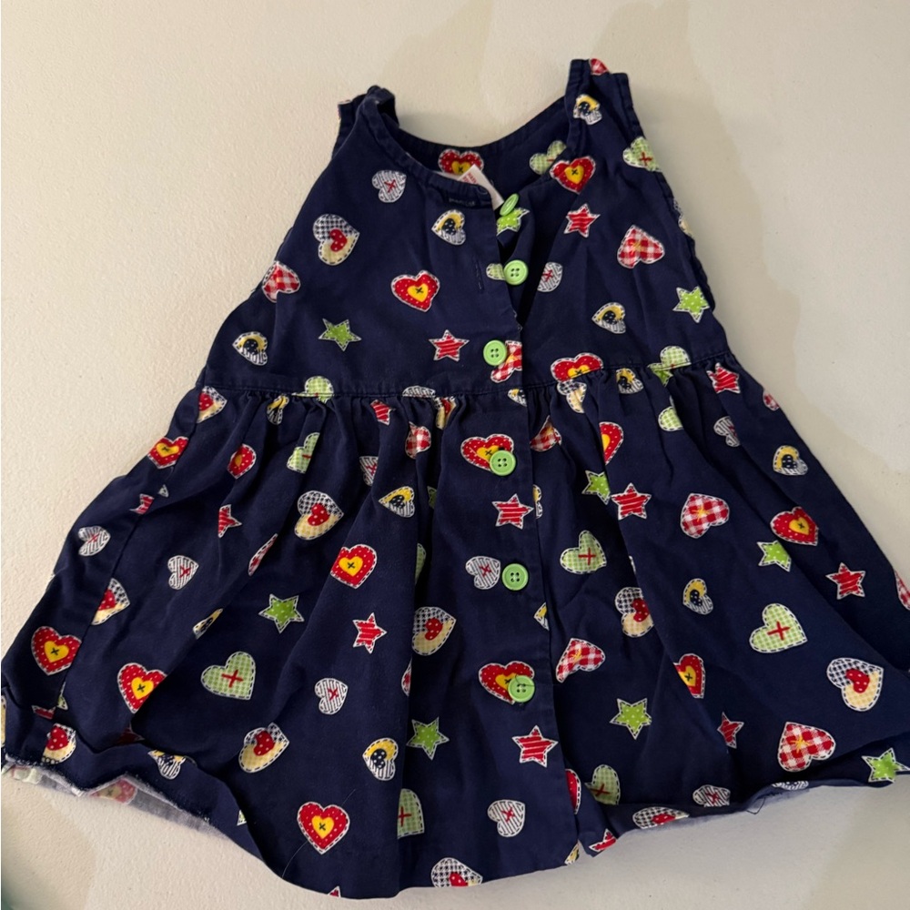 Gymboree Navy Dress with Colorful Patterns